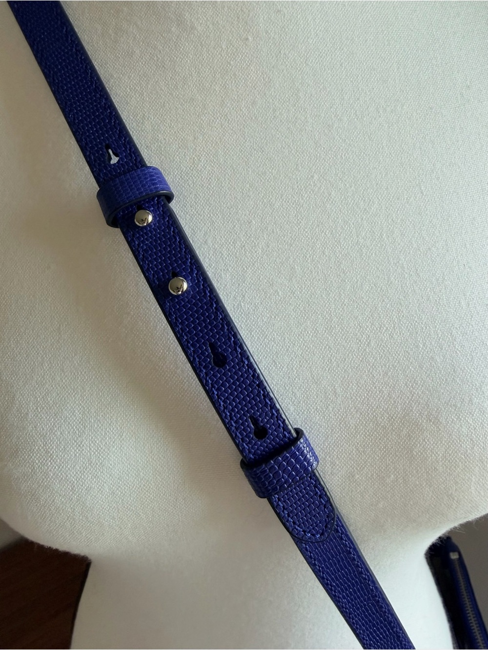 Lauren Ralph Lauren Blue Textured Leather Mini Crossbody Bag NWT - Picture 7 of 11